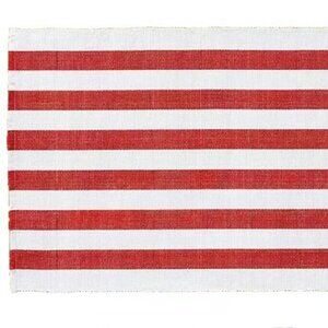 NEW S4 Pottery Barn Tabletop RED Raney Bold Striped Cotton Placemats Wide Stripe